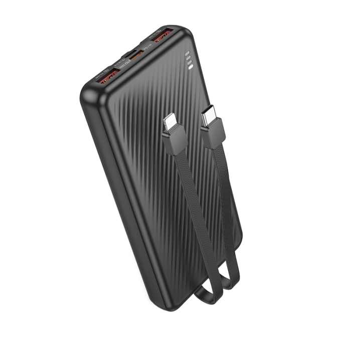 Зовнішній акумулятор BOROFONE BJ57 Graceful 22.5W+PD20W fully compatible power bank with cable (10000mAh) Black (6941991111846)