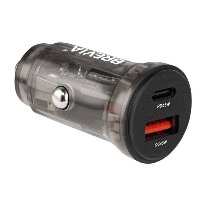 Зарядное устройство для авто Brevia ePower DualCharge 45W USB-C и USB-A прозрачный черный (46145CAB)