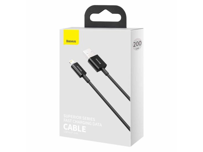 Кабель Baseus Superior Series USB to iP 2.4A 2m Black (CALYS-C01)