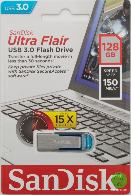 Флеш-накопичувач SanDisk USB 3.0 Ultra Flair 128Gb Blue (SDCZ73-128G-G46B)