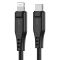 Кабель ACEFAST C3-01 Type-C to iP 3A, 30W, TPE, TPE connectors, Black (6974316280804)