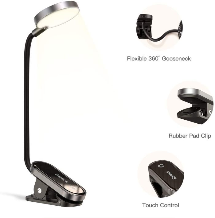 Світильник Baseus Comfort Reading Mini Clip Lamp Dark Gray (DGRAD-0G)