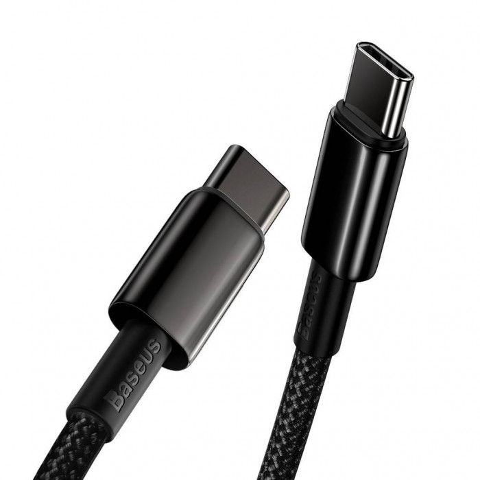 Кабель Baseus Tungsten Gold Fast Charging Data Cable Type-C to Type-C 100W 1m Black (CATWJ-01)