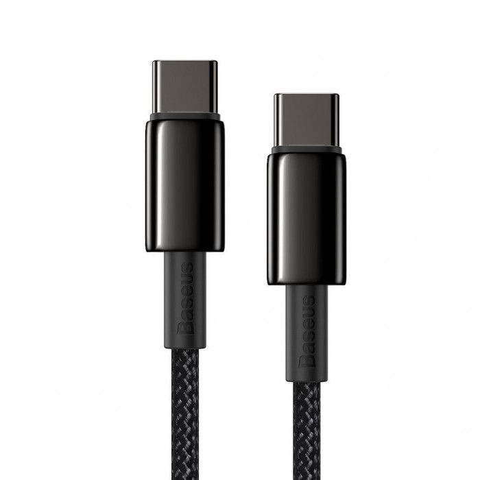 Кабель Baseus Tungsten Gold Fast Charging Data Cable Type-C to Type-C 100W 1m Black (CATWJ-01)