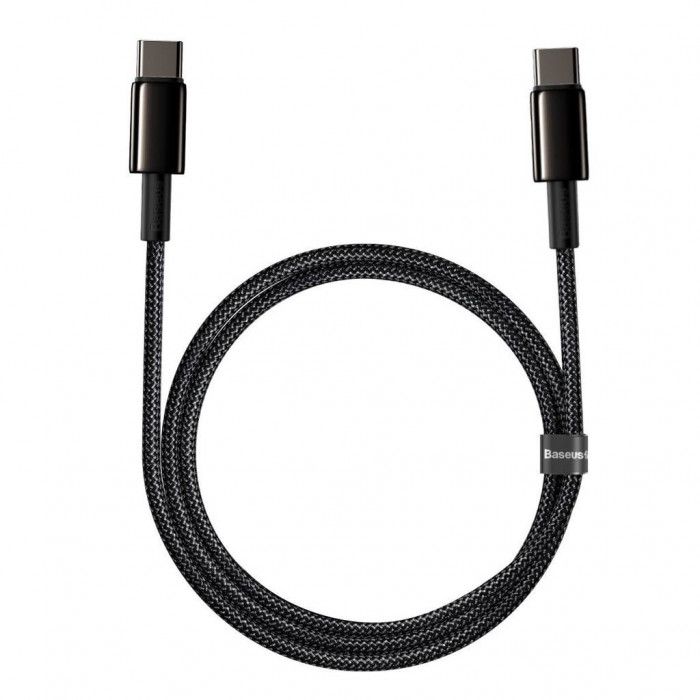 Кабель Baseus Tungsten Gold Fast Charging Data Cable Type-C to Type-C 100W 1m Black (CATWJ-01)
