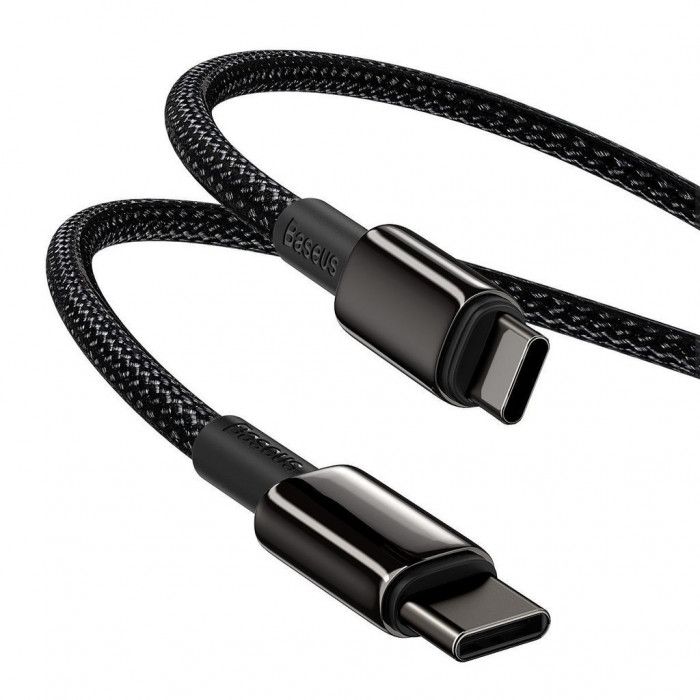 Кабель Baseus Tungsten Gold Fast Charging Data Cable Type-C to Type-C 100W 1m Black (CATWJ-01)