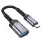 Кабель-перехідник HOCO UA24 Type-C male to USB female 3.0 converter Metal Gray (6942007608848)