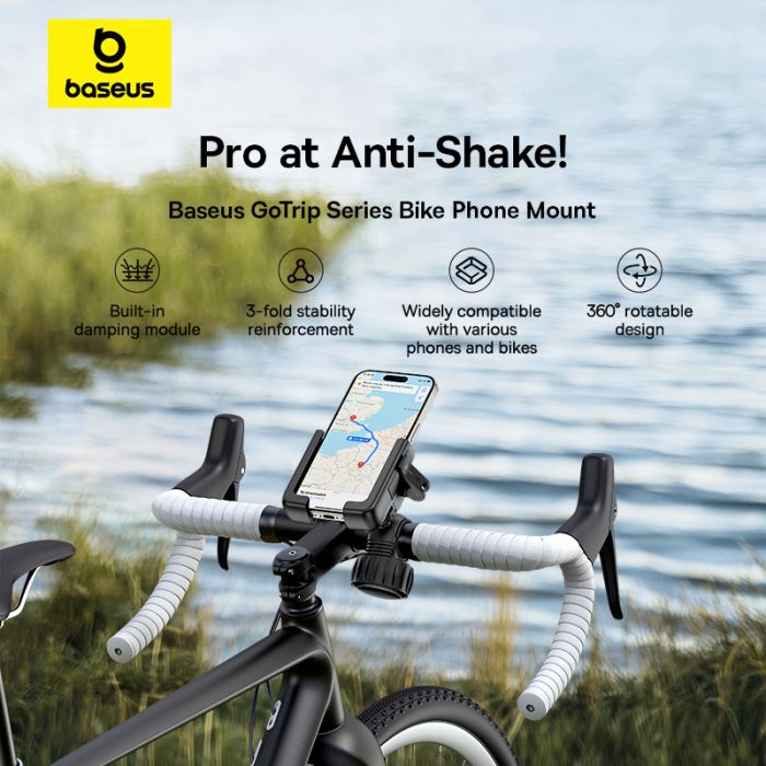 Велотримач для телефона Baseus GoTrip Series Bike Phone Mount Cluster Black (C40572301111-00)