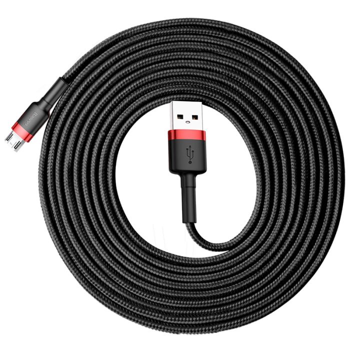 Кабель Baseus cafule Cable USB For Micro 2A 3m Red+Black (CAMKLF-H91)