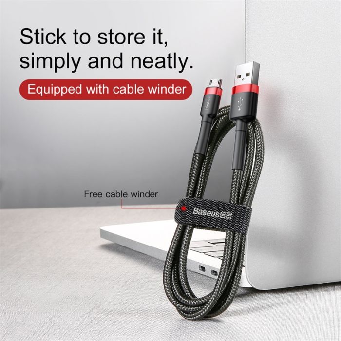 Кабель Baseus cafule Cable USB For Micro 2A 3m Red+Black (CAMKLF-H91)