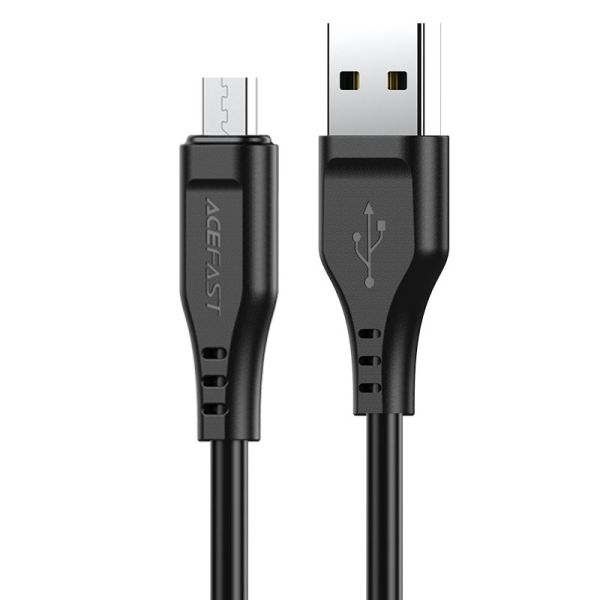 Кабель ACEFAST C3-09 USB to Micro 2,4A, 1.2m, TPE, TPE connectors, Black (6974316280880)