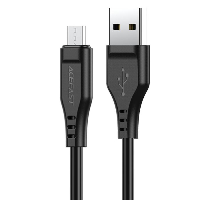Кабель ACEFAST C3-09 USB to Micro 2,4A, 1.2m, TPE, TPE connectors, Black (6974316280880)