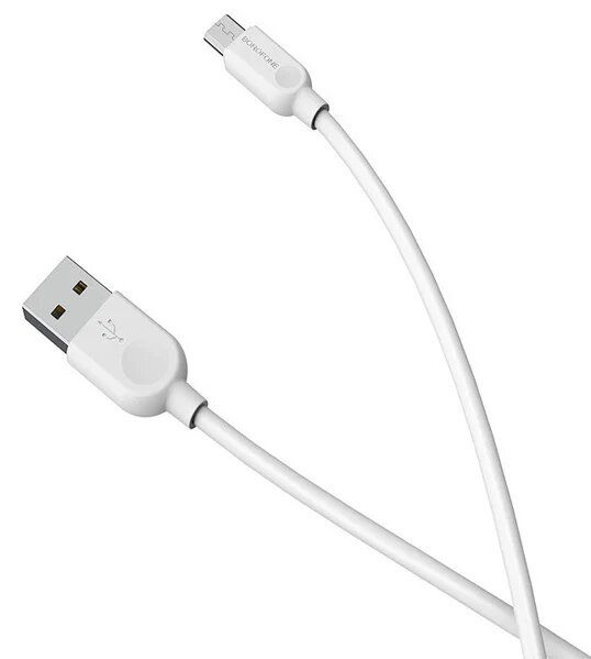 Кабель BOROFONE BX14 USB to Micro 2.4A, 2m, PVC, TPE connectors, White (6957531090014)