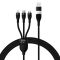 Кабель Baseus Flash Series Ⅱ Two-for-three Charging Cable U+C to M+L+C 100W 1.2m Black (CASS030101)