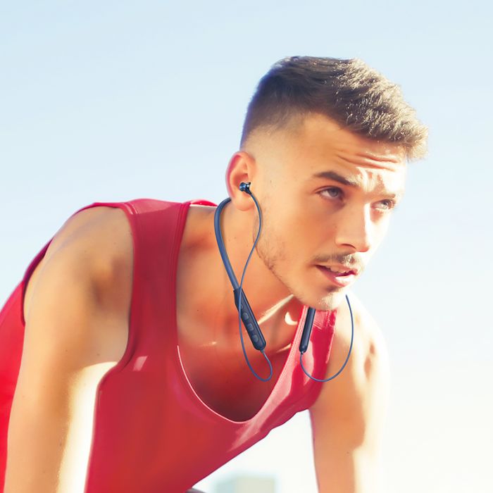 Бездротові спортивні навушники HOCO ES64 Easy Sound sports BT earphones Navy Blue (6931474784483)