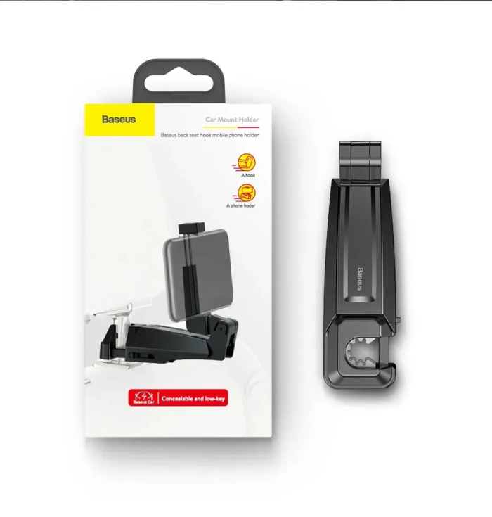 Автотримач для телефона Baseus Backseat Vehicle Phone Holder Hook Black (SUHZ-A01)