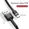 Кабель Baseus Cafule Cable USB For Type-C 3A 0.5m Gray+Black (CATKLF-AG1)