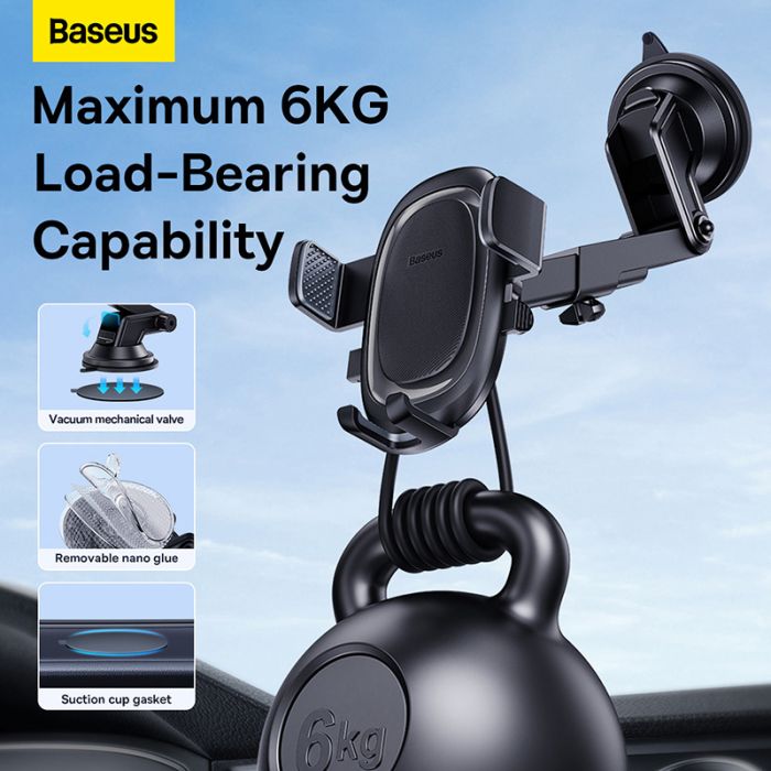 Автотримач для телефона Baseus UltraControl Pro Series Clamp-Type Car Holder Set Cluster Black (C40351600113-00)