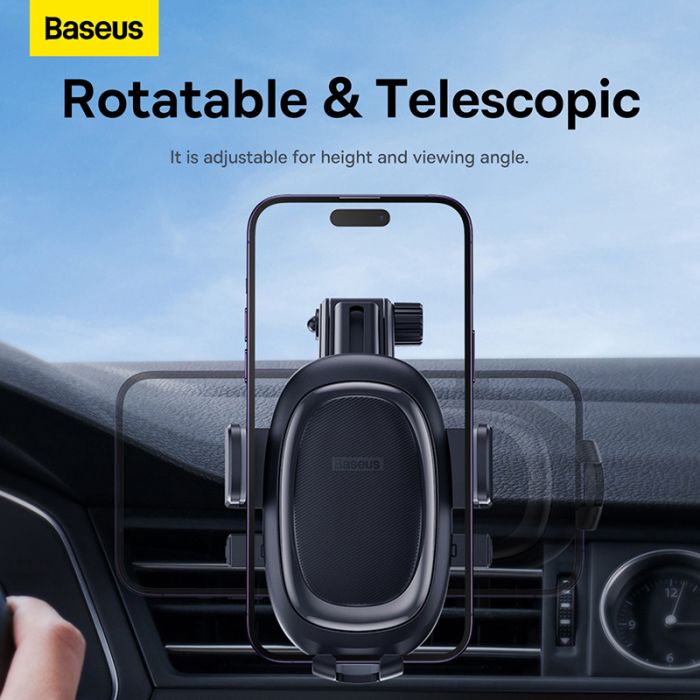 Автотримач для телефона Baseus UltraControl Pro Series Clamp-Type Car Holder Set Cluster Black (C40351600113-00)