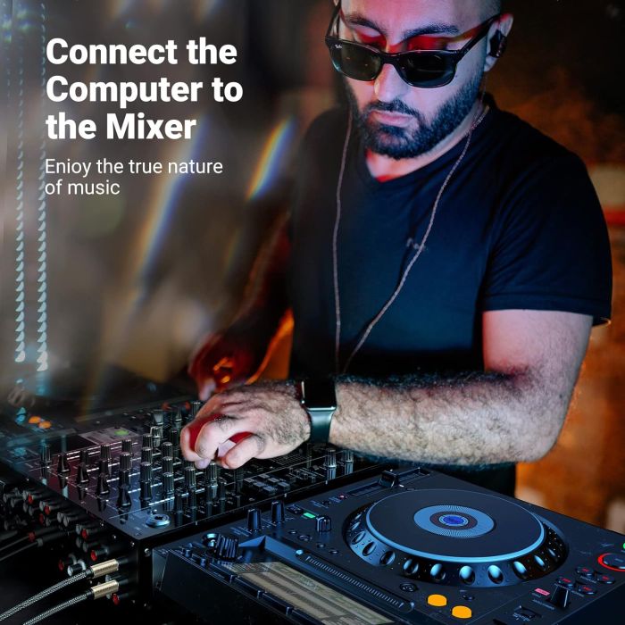 Аудіокабель UGREEN 3.5mm TRS to Dual 6.35mm TS Audio Cable 1m (Gray) (UGR-10613)