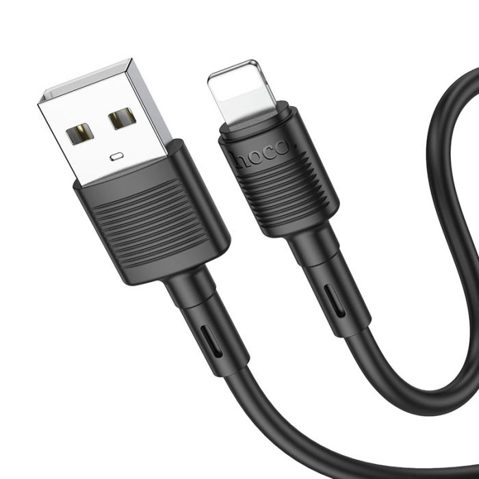 Кабель HOCO X83 USB to iP 2.4A, 1m, PVC, PVC connectors, Black (6931474770868)