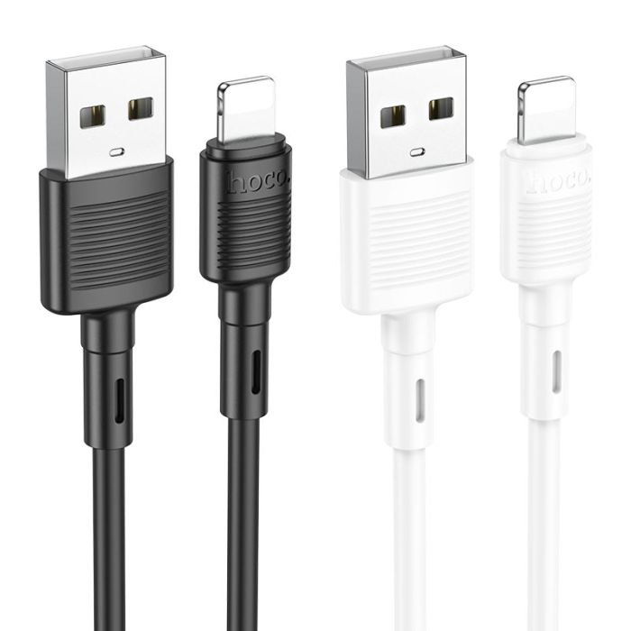 Кабель HOCO X83 USB to iP 2.4A, 1m, PVC, PVC connectors, Black (6931474770868)