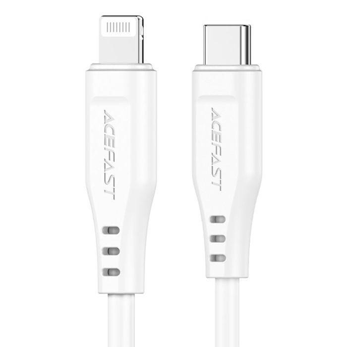 Кабель ACEFAST C3-01 Type-C to iP 3A, 30W, TPE, TPE connectors, White (6974316280811)