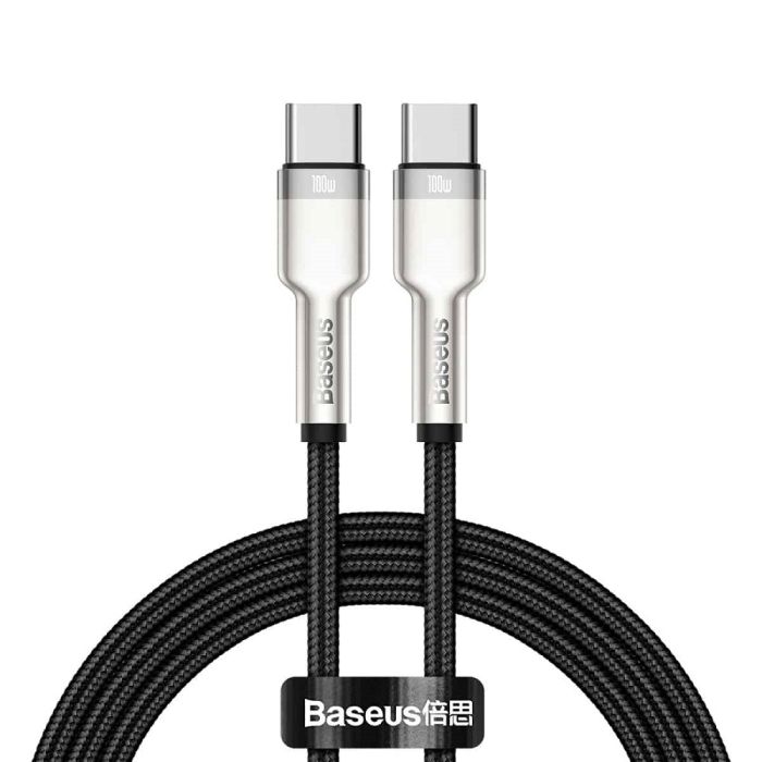 Кабель Baseus Cafule Series Metal Data Cable Type-C to Type-C 100W 1m Black (CATJK-C01)