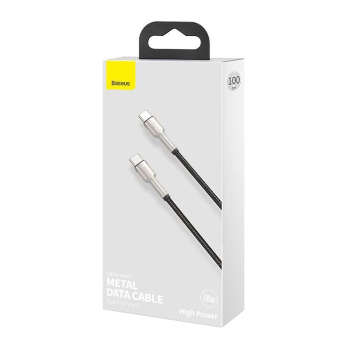 Кабель Baseus Cafule Series Metal Data Cable Type-C to Type-C 100W 1m Black (CATJK-C01)