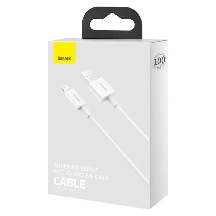 Кабель Baseus Superior Series USB to iP 2.4A 1m White (CALYS-A02)
