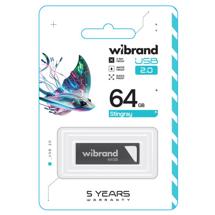Флеш-накопичувач Wibrand USB 2.0 Stingray 64Gb Grey (WI2.0/ST64U5G)