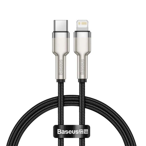 Кабель Baseus Cafule Series Metal Data Cable Type-C to iP PD 20W 1m Black (CATLJK-A01)
