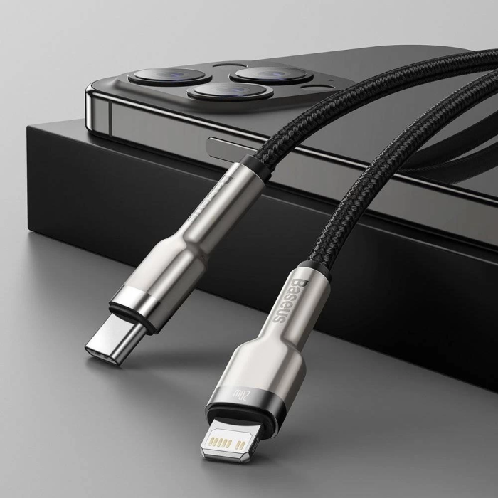 Кабель Baseus Cafule Series Metal Data Cable Type-C to iP PD 20W 1m Black (CATLJK-A01)