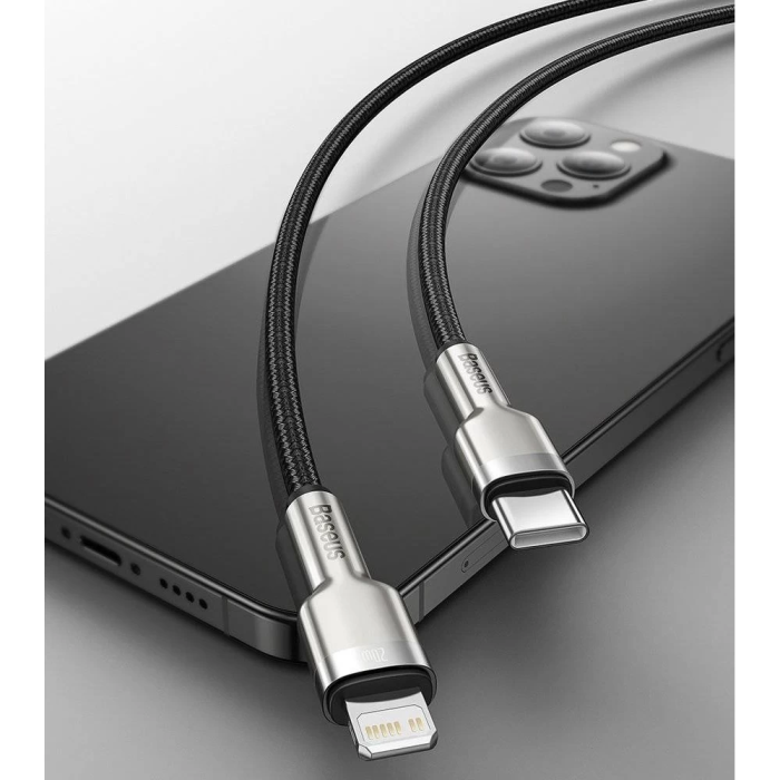 Кабель Baseus Cafule Series Metal Data Cable Type-C to iP PD 20W 1m Black (CATLJK-A01)