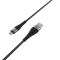Кабель BOROFONE BX32 USB to Micro 2.4A, 1m, nylon, aluminum+TPE connectors, Black (6931474710437)