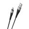 Кабель BOROFONE BX32 USB to Micro 2.4A, 1m, nylon, aluminum+TPE connectors, Black (6931474710437)
