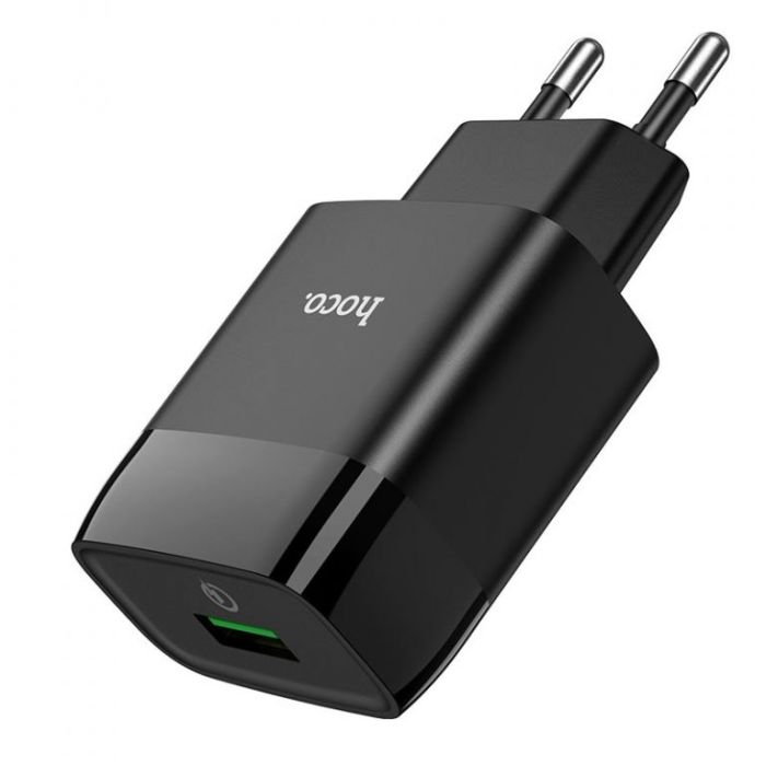 Мережевий зарядний пристрій HOCO C72Q Glorious single port QC3.0 charger 18W Black (6931474732507)