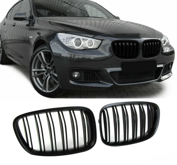 Решетка радиатора (ноздри) BMW 5 F07 GT стиль M черная матовая