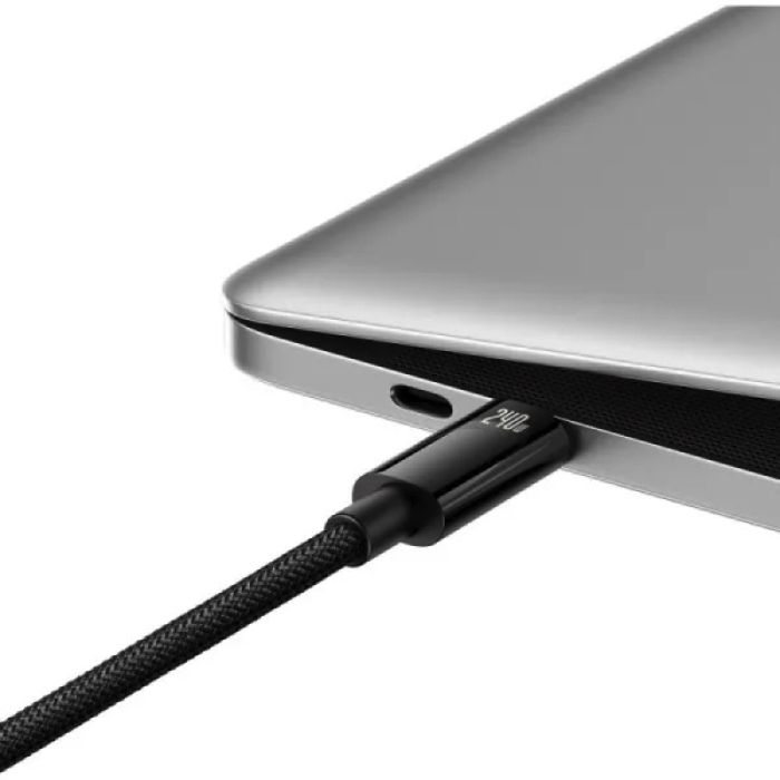 Кабель Baseus Tungsten Gold Fast Charging Data Cable Type-C to Type-C 240W 2m Black (CAWJ040101)