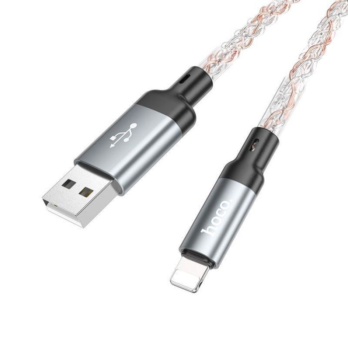 Кабель HOCO U112 Shine charging data cable for iP Gray (6931474788801)