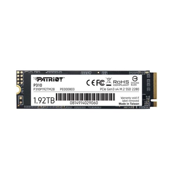 Накопичувач SSD M.2 Patriot P310 1920GB NVMe 2280 PCIe 3.0x4 3D NAND TLC (P310P192TM28)