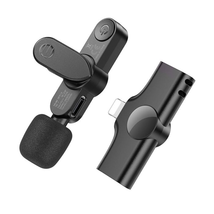 Бездротова мікрофонна система BOROFONE BFK12 Trophy lavalier (Lightning) Black (6941991106385)