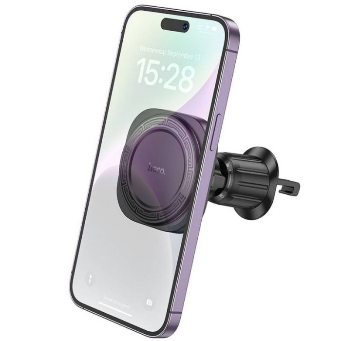 Автотримач для телефона HOCO H28 Rainbow ring magnetic car holder(air outlet) Black (6942007611459)