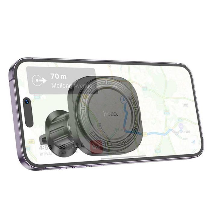 Автотримач для телефона HOCO H28 Rainbow ring magnetic car holder(air outlet) Black (6942007611459)