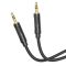 Аудiокабель HOCO UPA30 3.5mm male to 3.5mm male, nylon braid, 1m, Black (6942007625463)
