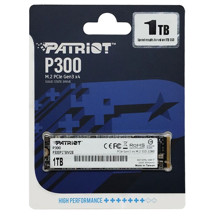 Накопичувач SSD M.2 Patriot P300 1TB NVMe 2280 PCIe 3.0x4 3D NAND TLC (P300P1TBM28)