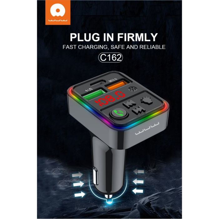 АЗП з FM-модулятором WUW-C162 Black (6972573334971)