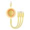 Кабель Baseus Bright Mirror 2 Series Retractable 3-in-1 Fast Charging  Data Cable USB to M+L+C 3.5A 1.1m yellow (CAMJ010011)