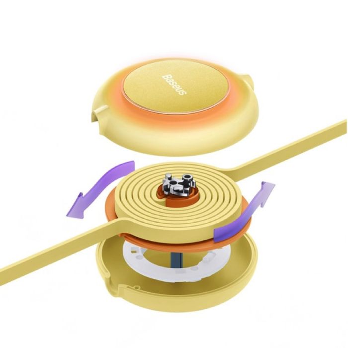 Кабель Baseus Bright Mirror 2 Series Retractable 3-in-1 Fast Charging  Data Cable USB to M+L+C 3.5A 1.1m yellow (CAMJ010011)