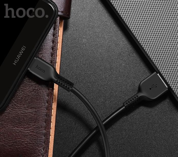 Кабель HOCO X20 USB to Type-C 3A, 2m, PVC, TPE connectors, Black (6957531068907)